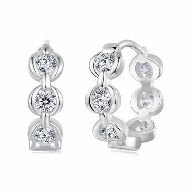 925 Sterling Silver 0.25 Carat Moissanite Hoop Earrings for Women