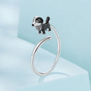 925 Sterling Silver Enamel Oxidized Silver Ring for Dogs-2