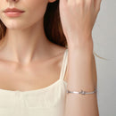 925 Sterling Silver Plated White Gold Adjustable Bracelet for Women-5