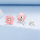 925 Sterling Silver Earrings with High-Quality Nacre and Pavé CZ, Oxidized Silver-2