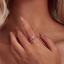 S925 Sterling Silver Enamel Plated Platinum Ring-6