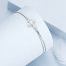 925 Sterling Silver White Gold Plated Bracelet with CZ Pendant 200mm for Women-3