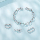 925 Sterling Silver Plated 190mm Bracelet for Women-5