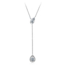 925 Sterling Silver Moissanite Necklace with 3 Stone Sizes for Women-1