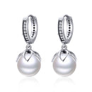 925 Sterling Silver Earrings with Quality Shell Pearl and CZ for Women-1
