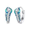 925 Sterling Silver Enamel Oxidized Earrings with Pavé Setting for Women-2