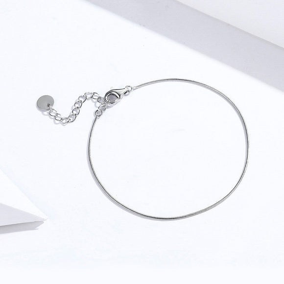 925 Sterling Silver Adjustable Platinum Plated Bracelet for Women