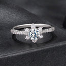 925 Sterling Silver Pavé Moissanite Ring with CZ - Size 6-3
