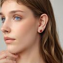 925 Sterling Silver Earrings with Enamel Finish and Pavé Setting in Rose Gold-9