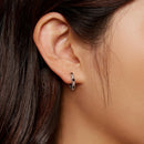 S925 Oxidized Silver Pavé CZ Earrings Size 14*2.5mm for Women-9