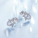 925 Sterling Silver Earrings 9x9mm with Pavé Setting CZ for Women-4