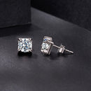 925 Sterling Silver & Moissanite Earrings - White Gold Plated, 0.5ct, Style S for Women-5
