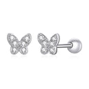 925 Sterling Silver Earrings with CZ in Pavé Setting - 0.4*0.5cm - Women-1