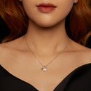 925 Sterling Silver Moissanite Necklace with Pendant and White Gold Plating for Women-7