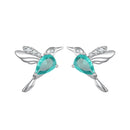 925 Sterling Silver Transparent Glass Earrings with CZ for Women-3