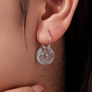 925 Sterling Silver Earrings with Nano Opal Stone and CZ in White Gold Plated, 2.8cm for Women-5