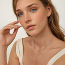 925 Sterling Silver Necklace with White Gold Plating, Length 40+5cm, Chain Thickness 0.08cm, for Women-6