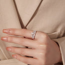 925 Sterling Silver Pavé Setting CZ White Gold Plated Ring Size 6 for Women-7