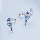 925 Sterling Silver Enamel Pavé CZ Earrings for Women-3
