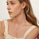 925 Sterling Silver Necklace with Synthetic Opal Pendant, 45cm, Plated White Gold for Women-6