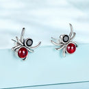925 Sterling Silver Earrings with Pavé Setting CZ and Transparent Glass-2