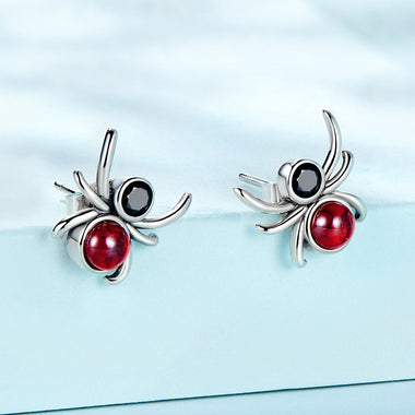 925 Sterling Silver Earrings with Pavé Setting CZ and Transparent Glass - 0