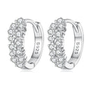 925 Sterling Silver Earrings with Pavé Setting CZ, 1.2x0.45cm, Platinum Plated for Women-3