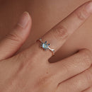925 Sterling Silver Moonstone and Synthetic Spinel Ring for Women-8