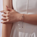 925 Sterling Silver Plated White Gold Bracelet 21cm for Women-7