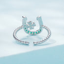 925 Sterling Silver Plated Platinum CZ Ring for Women-5