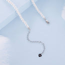 925 Sterling Silver Necklace with Pavé Setting CZ & Synthetic Pearl for Women-4