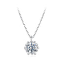925 Sterling Silver Moissanite & CZ Pavé Necklace - 40+5cm for Women-1