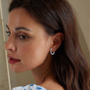 925 Sterling Silver Earrings Size 14*1.5mm Plated Platinum for Women-7