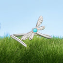 925 Sterling Silver Synthetic Turquoise Pendant 0.5*1.5cm for Women-3