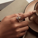 925 Sterling Silver White Gold Plated Ring with CZ - 3mm-6