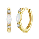 925 Sterling Silver Moissanite and Opal White Gold Plated Earrings for Women-4