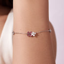 925 Sterling Silver Enamel Charm Bracelet with Pavé CZ, 15+6cm for Women-6