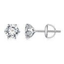 925 Sterling Silver 6.5mm Moissanite Earrings for Women-4