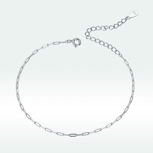 925 Sterling Silver & Plated Platinum Bracelet - 17+5cm Length