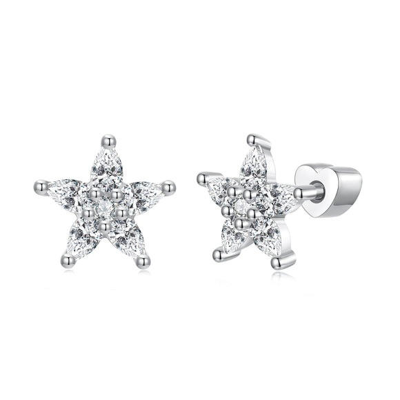 925 Sterling Silver Earrings with Pavé CZ Setting