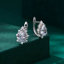 925 Sterling Silver Platinum Plated CZ Pavé Setting Earrings-4