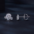 925 Sterling Silver Moissanite 0.01 Carat Earrings Size 4*9mm for Women-4