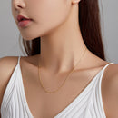 925 Sterling Silver Gold Plated 40cm Necklace for Women-7