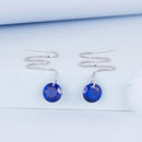 925 Sterling Silver Earrings with 0.8cm Main Stone and CZ for Women-4