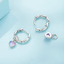 S925 Sterling Silver Earrings with Transparent Glass for Women-5