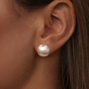 925 Sterling Silver 1.4cm White Gold Plated Earrings-5