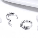 925 Sterling Silver Earrings with Pavé Setting CZ, 1.1*0.3cm-7