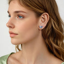 925 Sterling Silver Enamel White Gold Plated Earrings for Women - 1.0x1.2cm-7