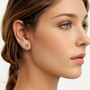 925 Sterling Silver Earrings with Transparent Glass and Oxidized Finish for Women-7