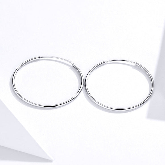 925 Sterling Silver Plated Platinum Earrings 3cm for Women